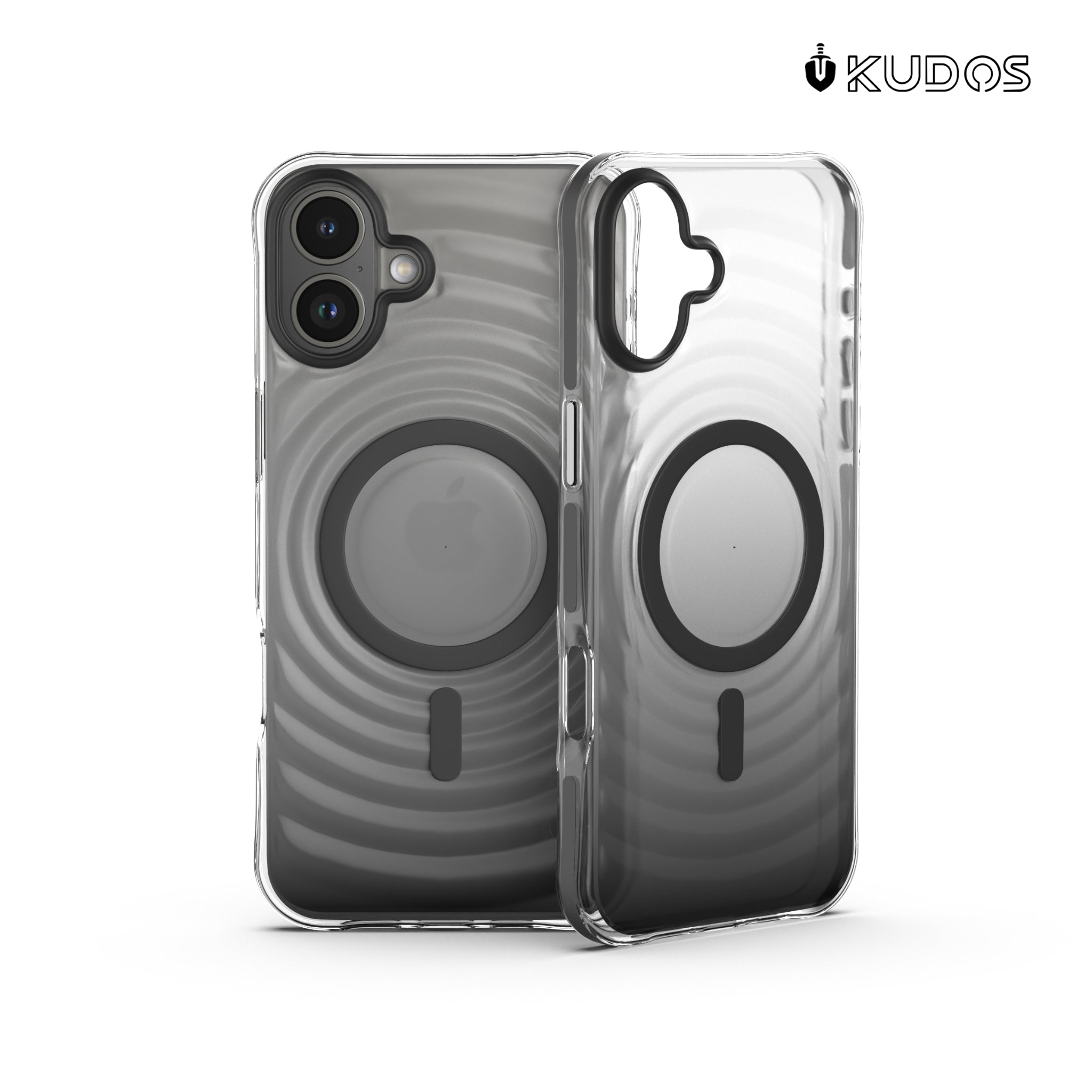 KUDOS Wave iPhone 16 Cover Case - Artistic Ripple Pattern Transparent Shockproof