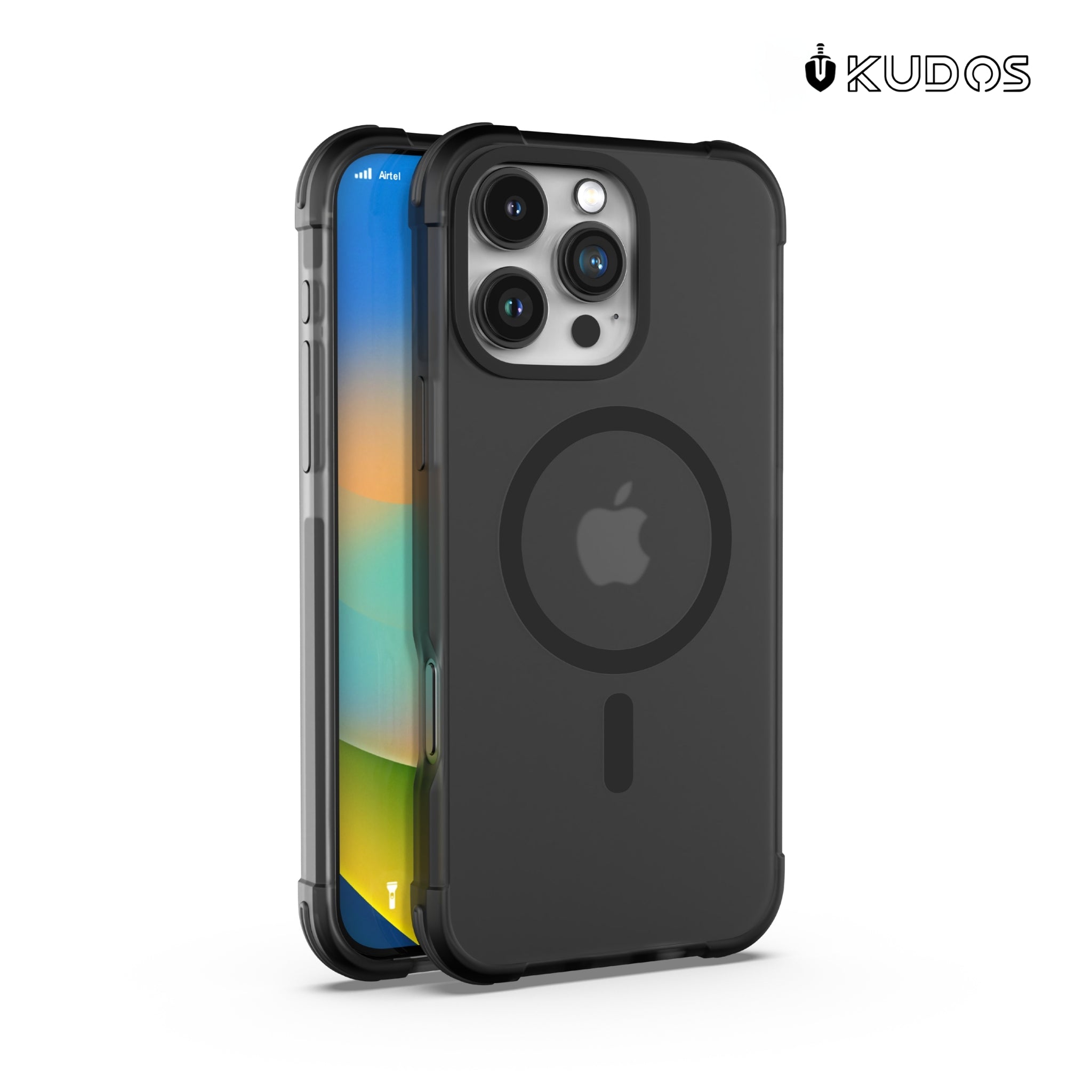 KUDOS Mag Armour Case for iPhone 16 Pro with MagSafe Translucent Matte Black