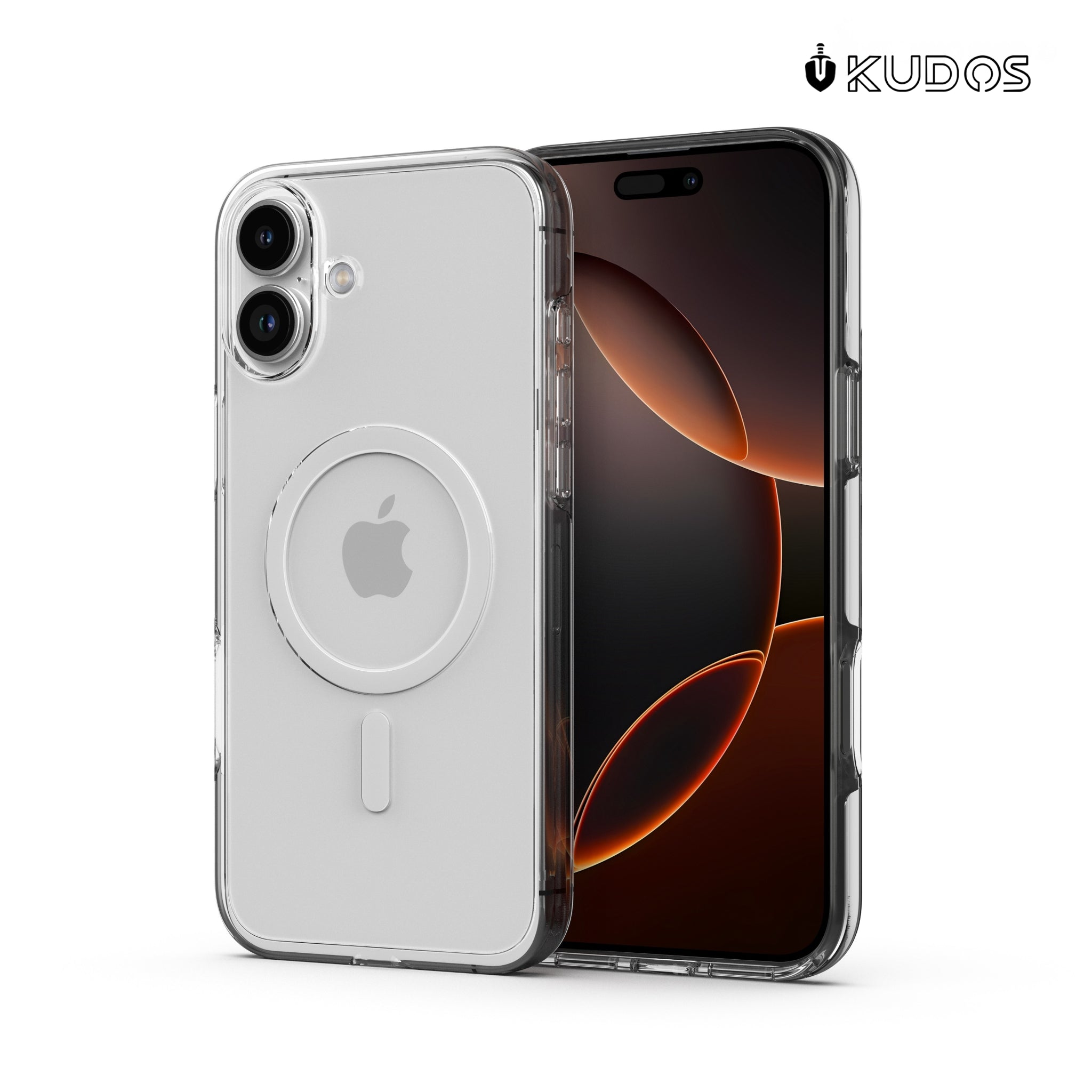 KUDOS Mag Case iPhone 16 Cover Case - Crystal Clear Transparent Shockproof iPhone 16 Cover with Camera Protection, MagSafe Compatible