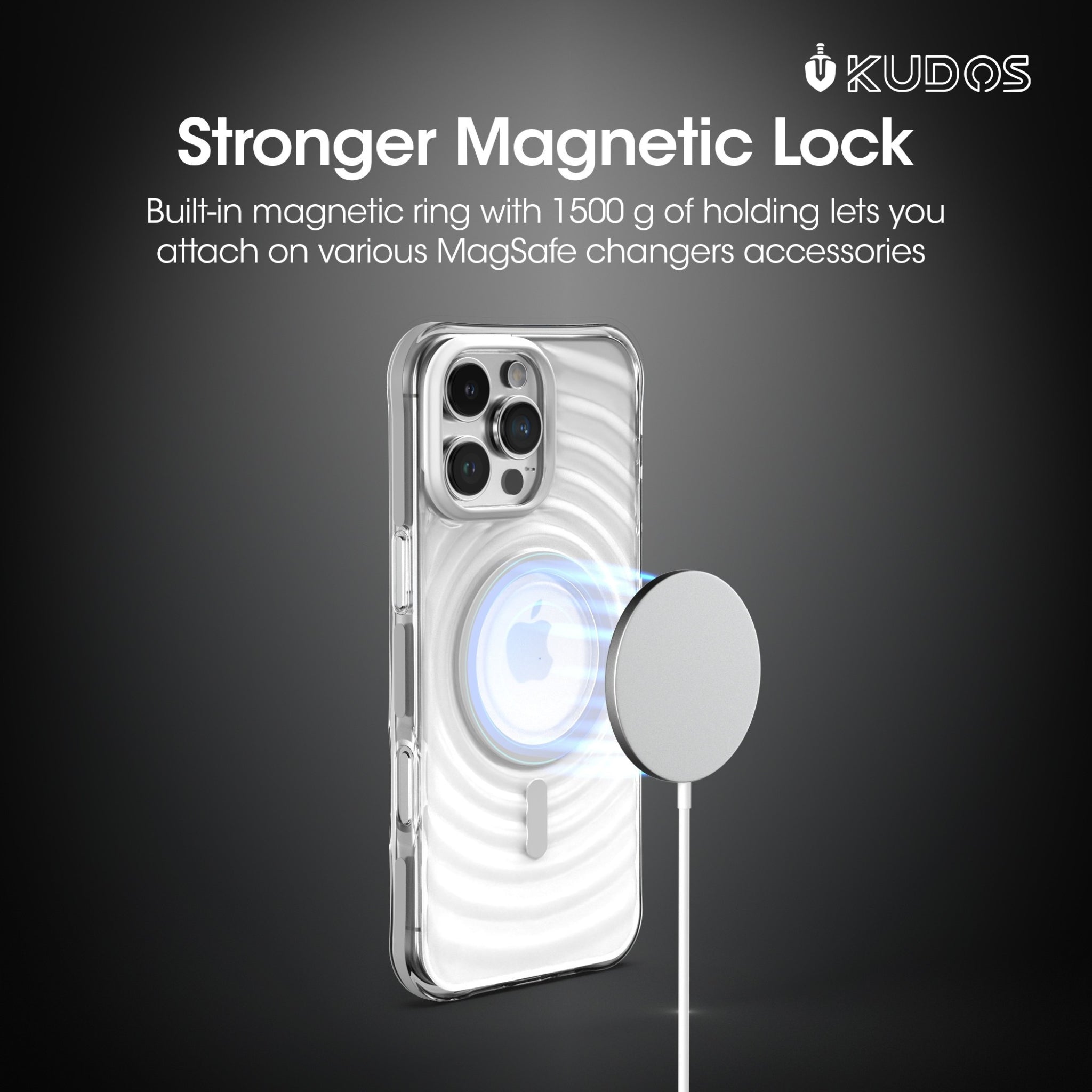 KUDOS Wave White Case for iPhone 16 Pro max