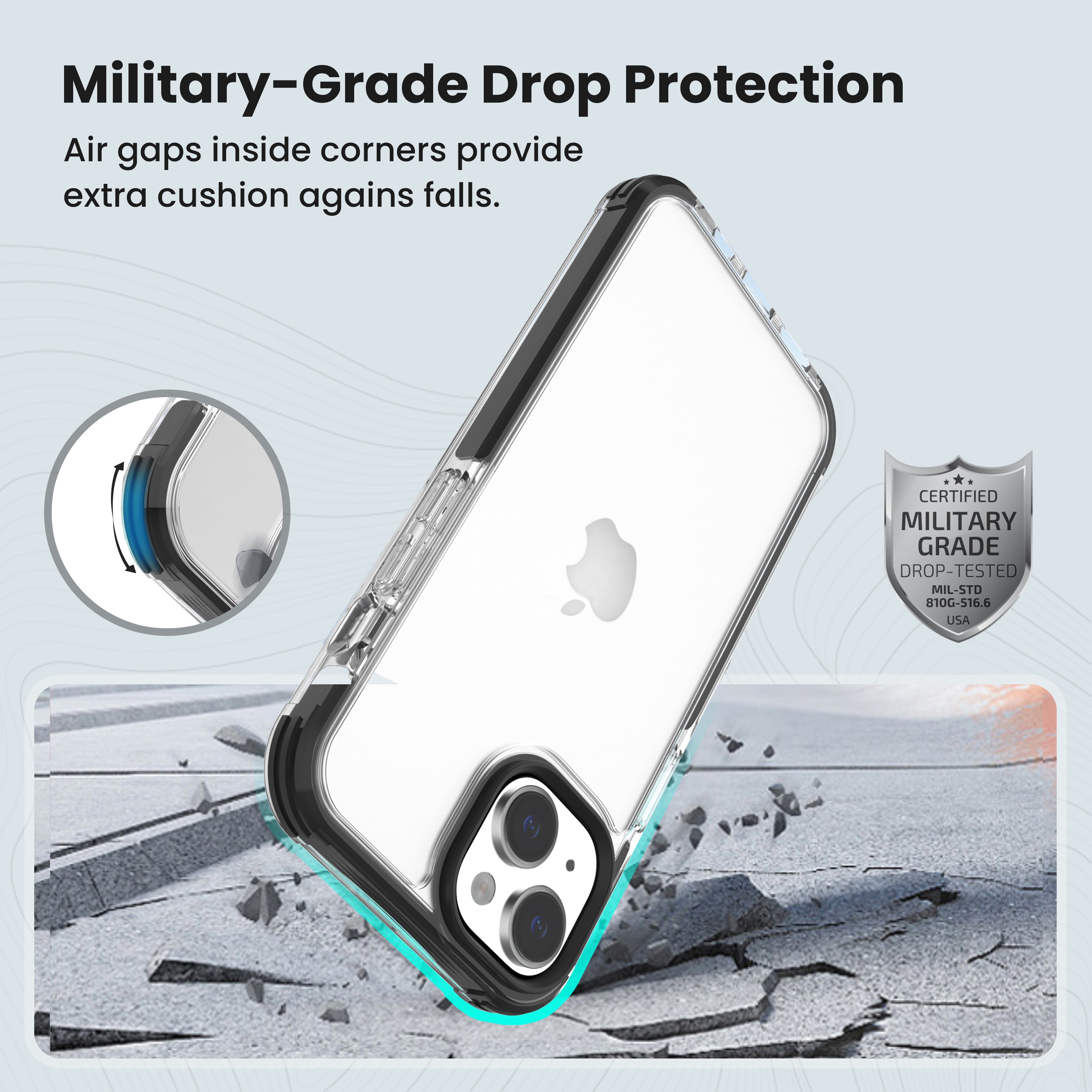 Black DEFENCE Phone Case Cover for iPhone 14