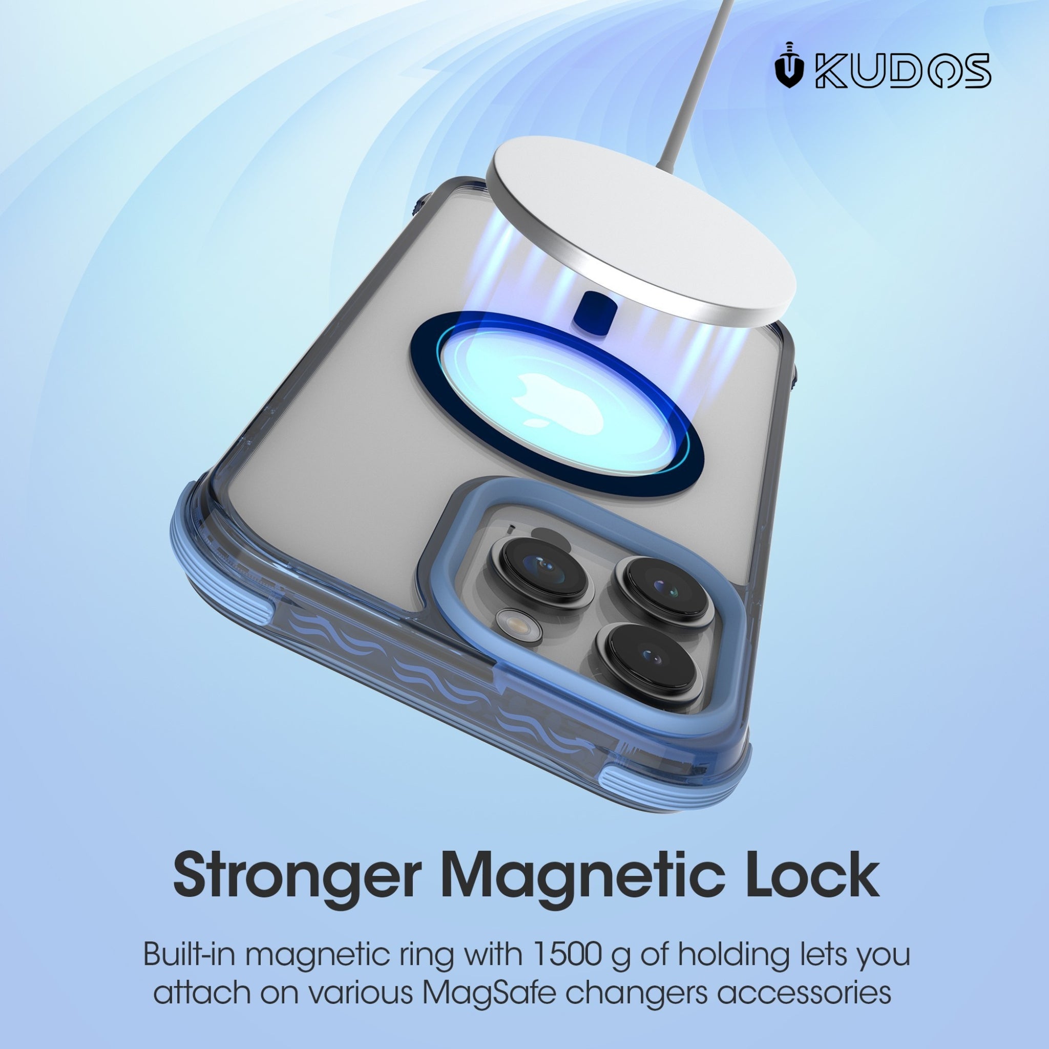 KUDOS Defence Case for iPhone 16 Pro Clear Back Cover with Raised Camera & Screen Edges