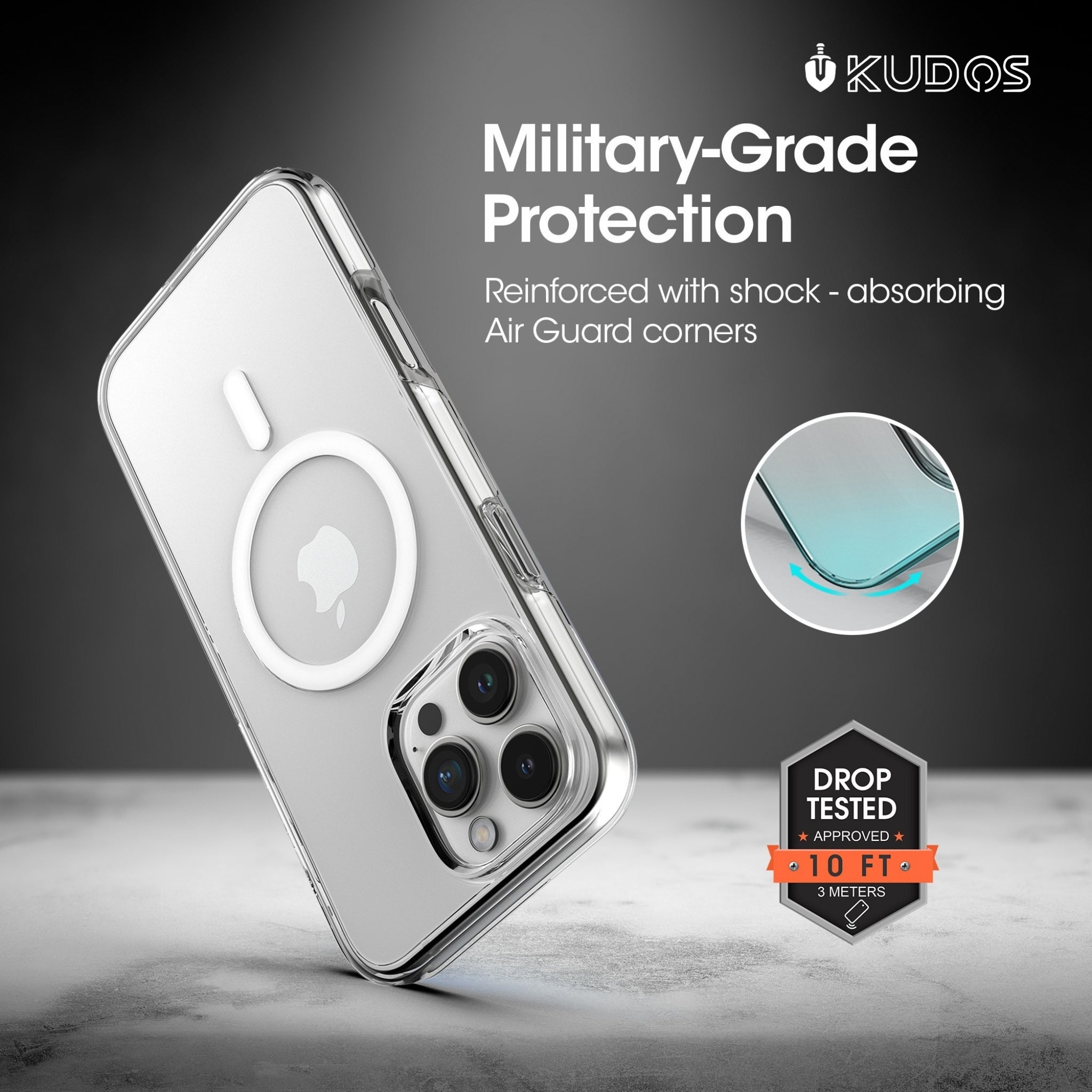 KUDOS MagCase for iPhone 16 Pro max Clear with MagSafe Compatible