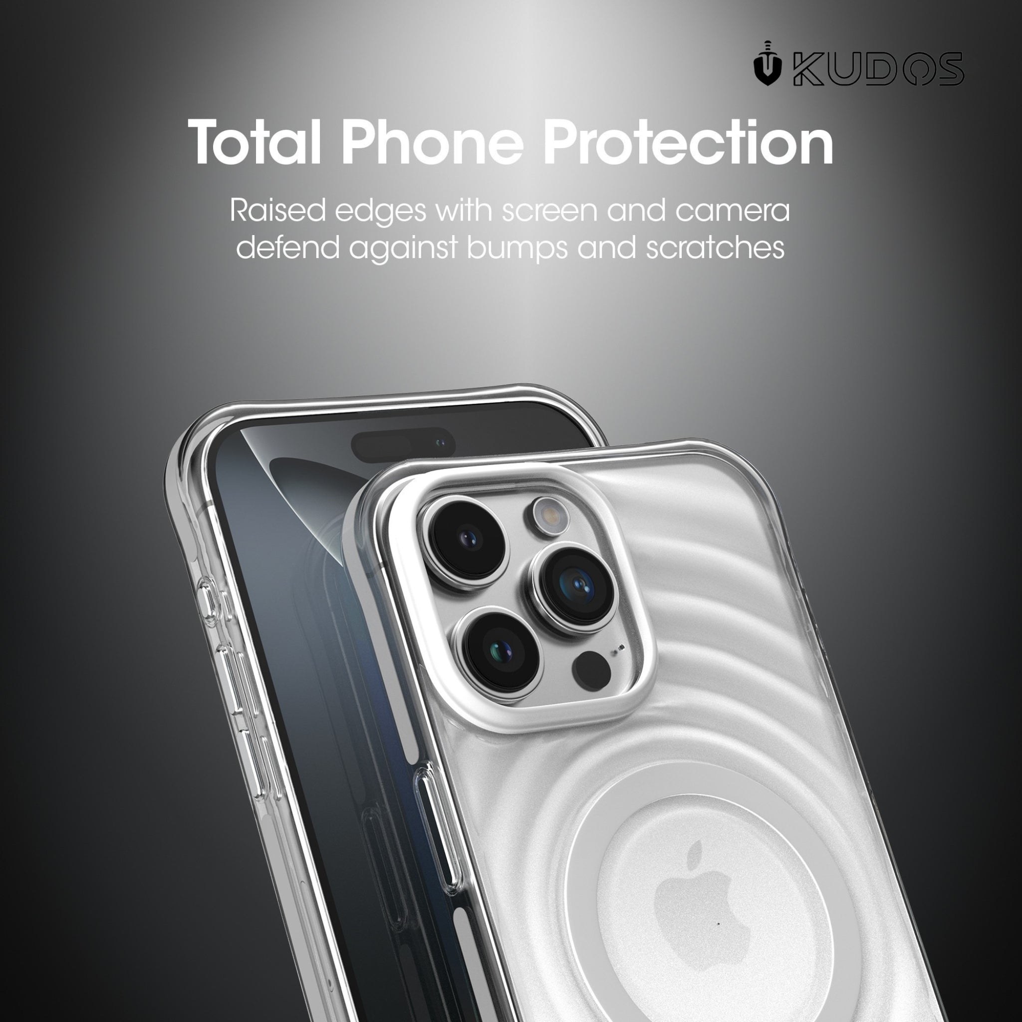 KUDOS Wave White Case for iPhone 16 Pro max