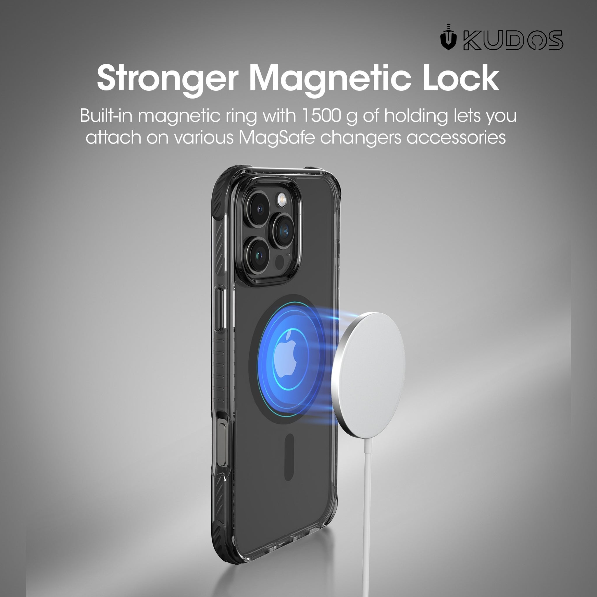 KUDOS 16 Pro Max Case Linear MagSafe Compatible Clear Cover Camera Lens Protection Anti-Yellow Transparent Back Drop Protection