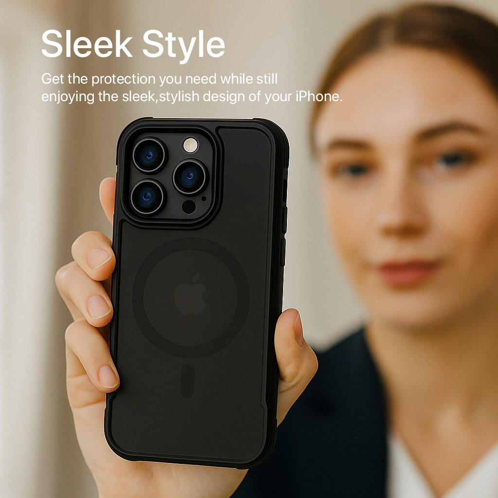 Black MAG ARMOR Phone Case Cover for iPhone 15 Promax – MagSafe Drop Tested Case