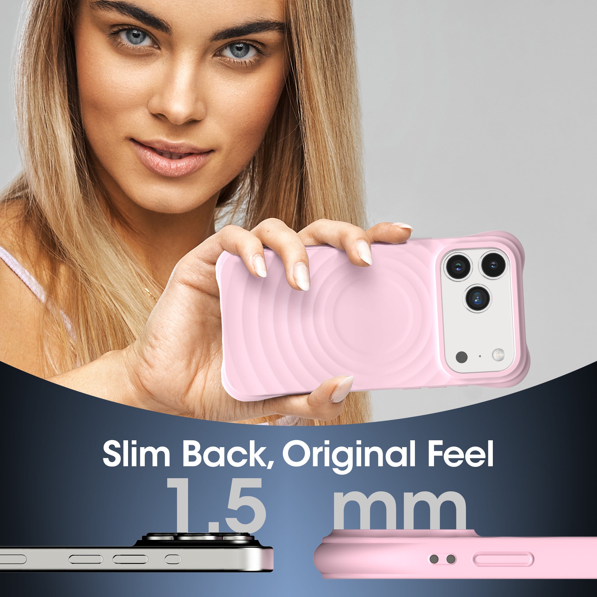 Kudos Rose Beige Silicia case for iPhone 17 Pro Max