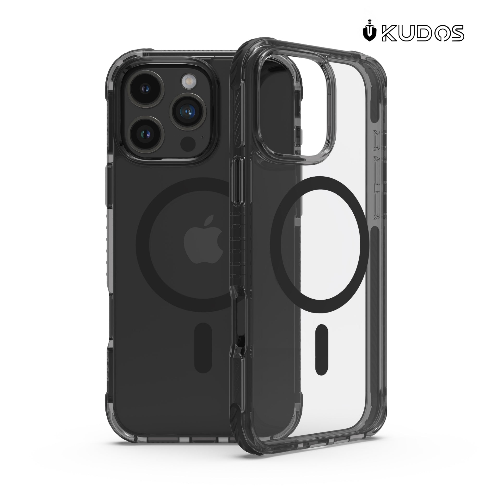 KUDOS Linear Case for iPhone 16 Pro Clear with MagSafe, Military Grade Heavy Duty Shockproof