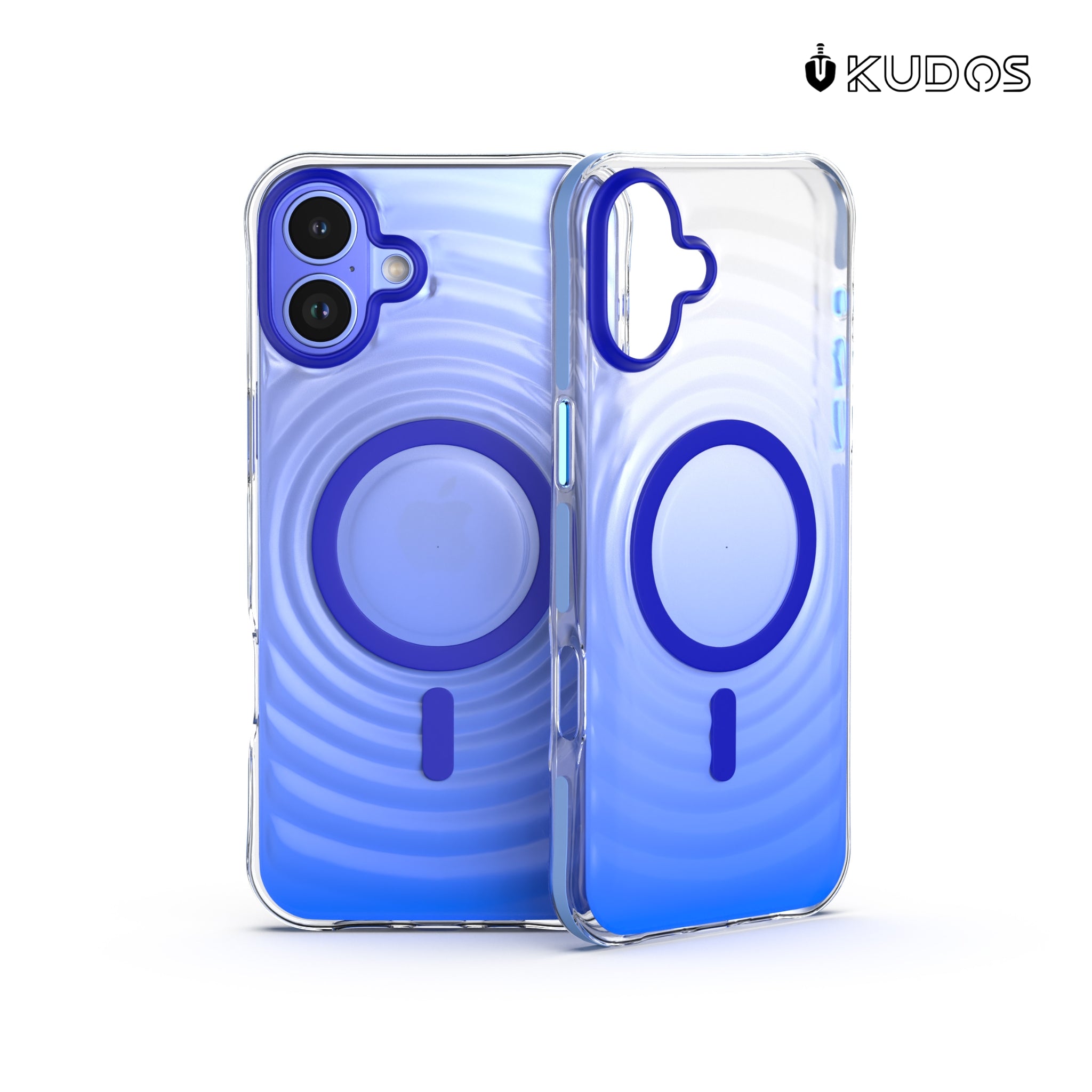 KUDOS Wave iPhone 16 Cover Case - Artistic Ripple Pattern Transparent Shockproof