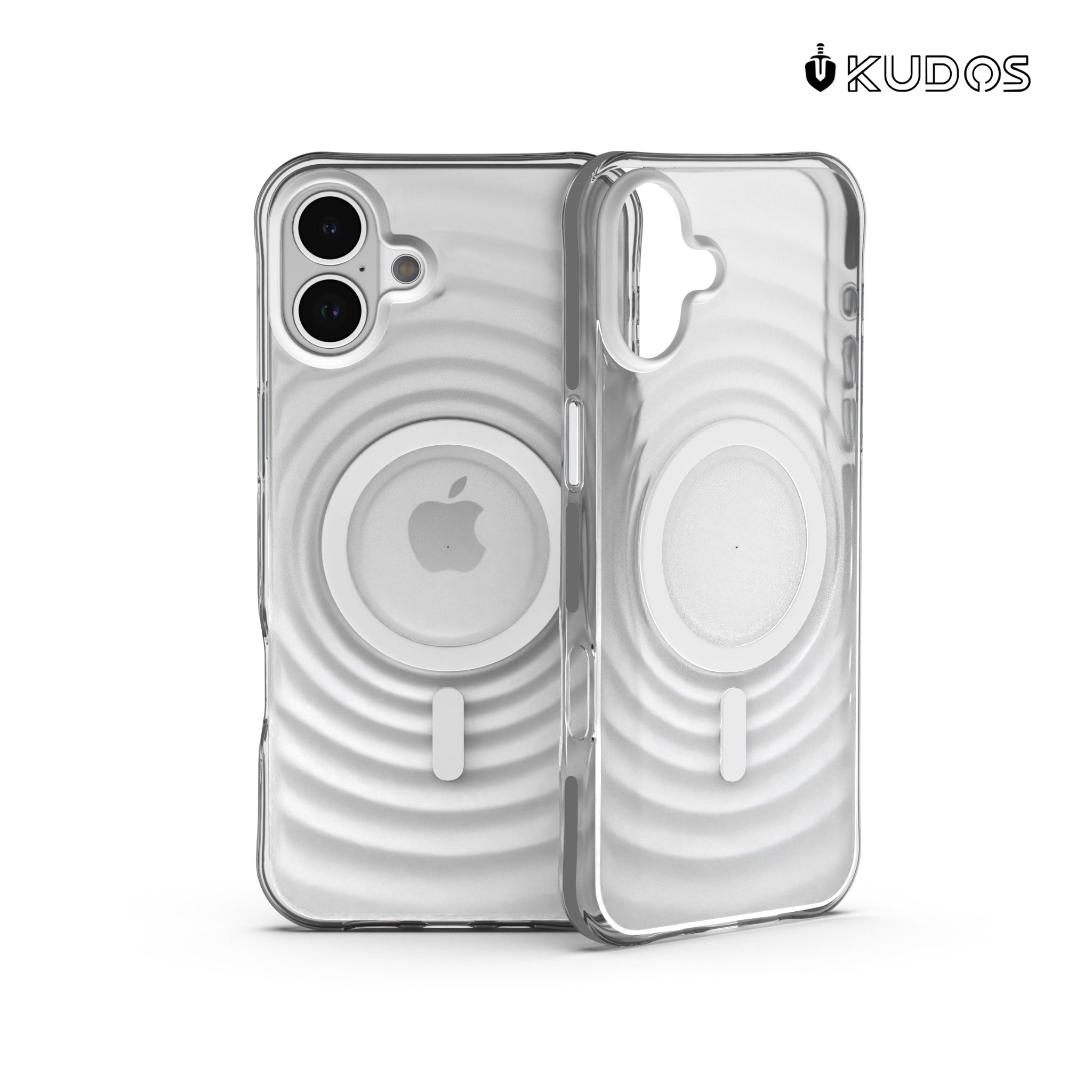 KUDOS Wave iPhone 16 Cover Case - Artistic Ripple Pattern Transparent Shockproof