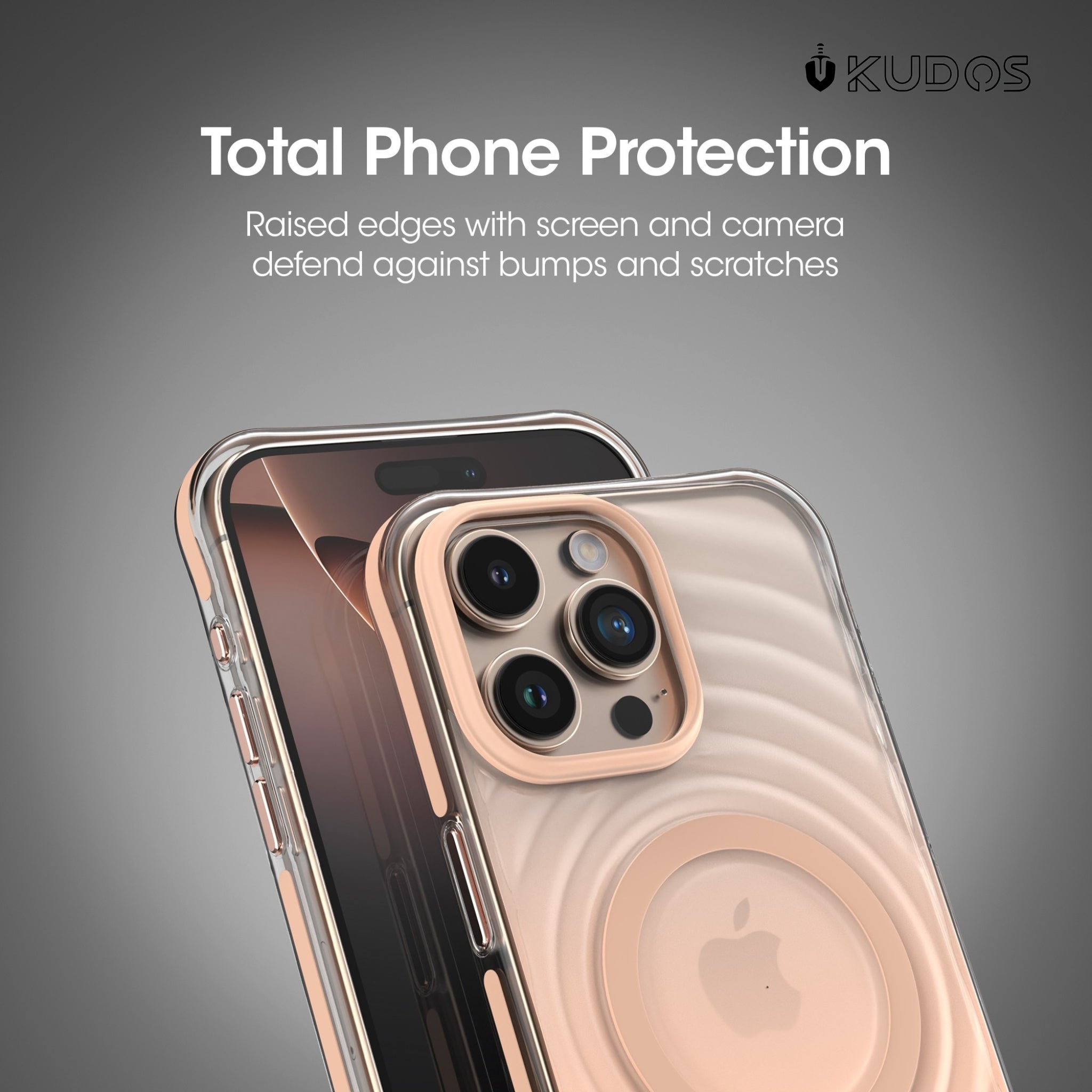 KUDOS Wave 16 Pro max Cover Clear Case with MagSafe, Heavy Duty Shockproof