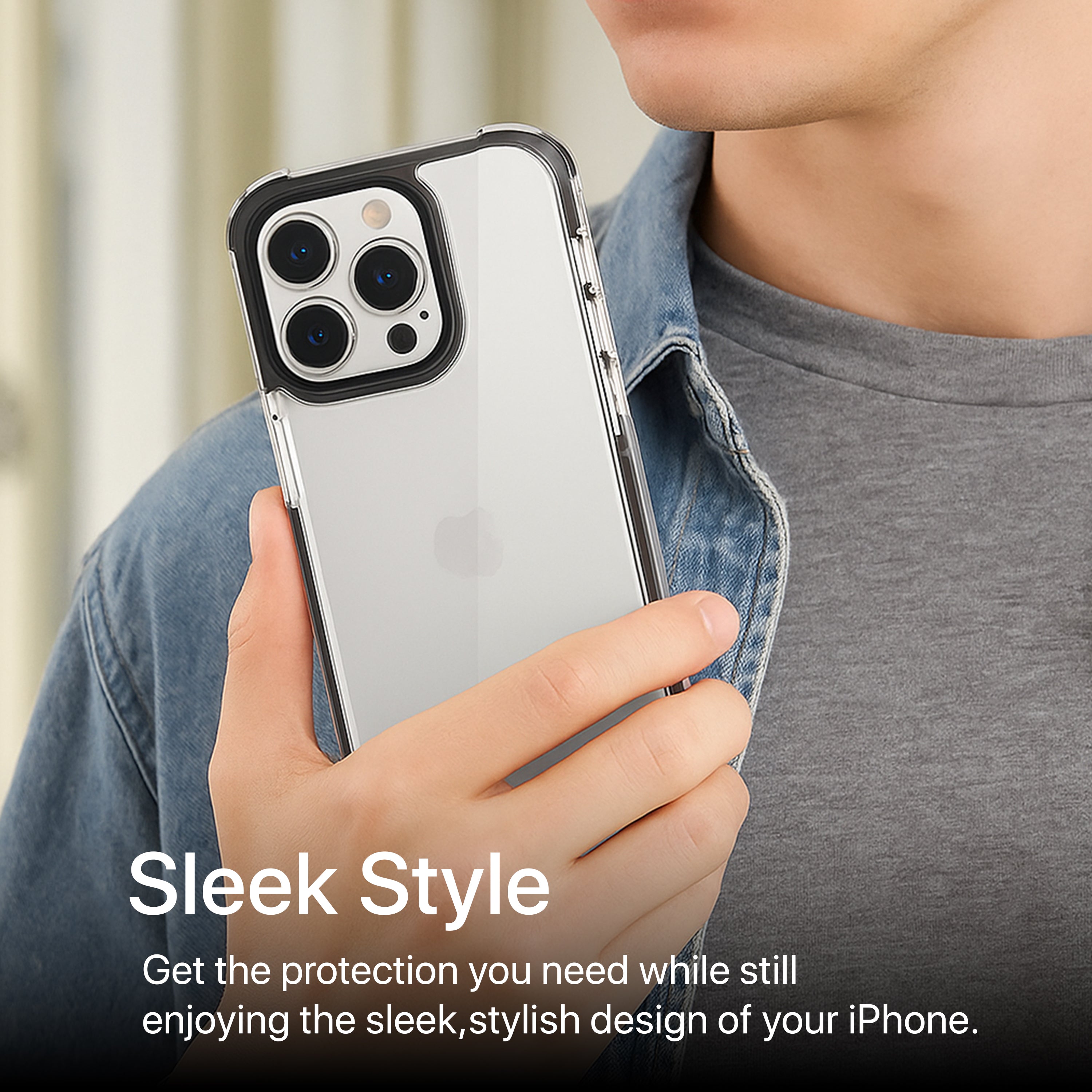 Black DEFENCE Phone Case Cover for iPhone 14 Pro