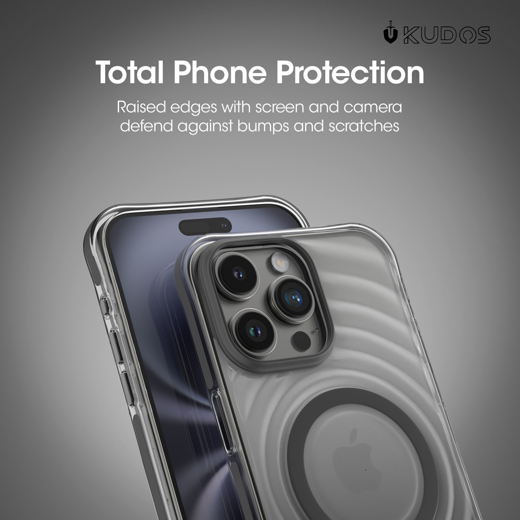 KUDOS Wave 16 Pro Cover for iPhone 16 Pro Clear Case with MagSafe, Heavy Duty Shockproof Transparent