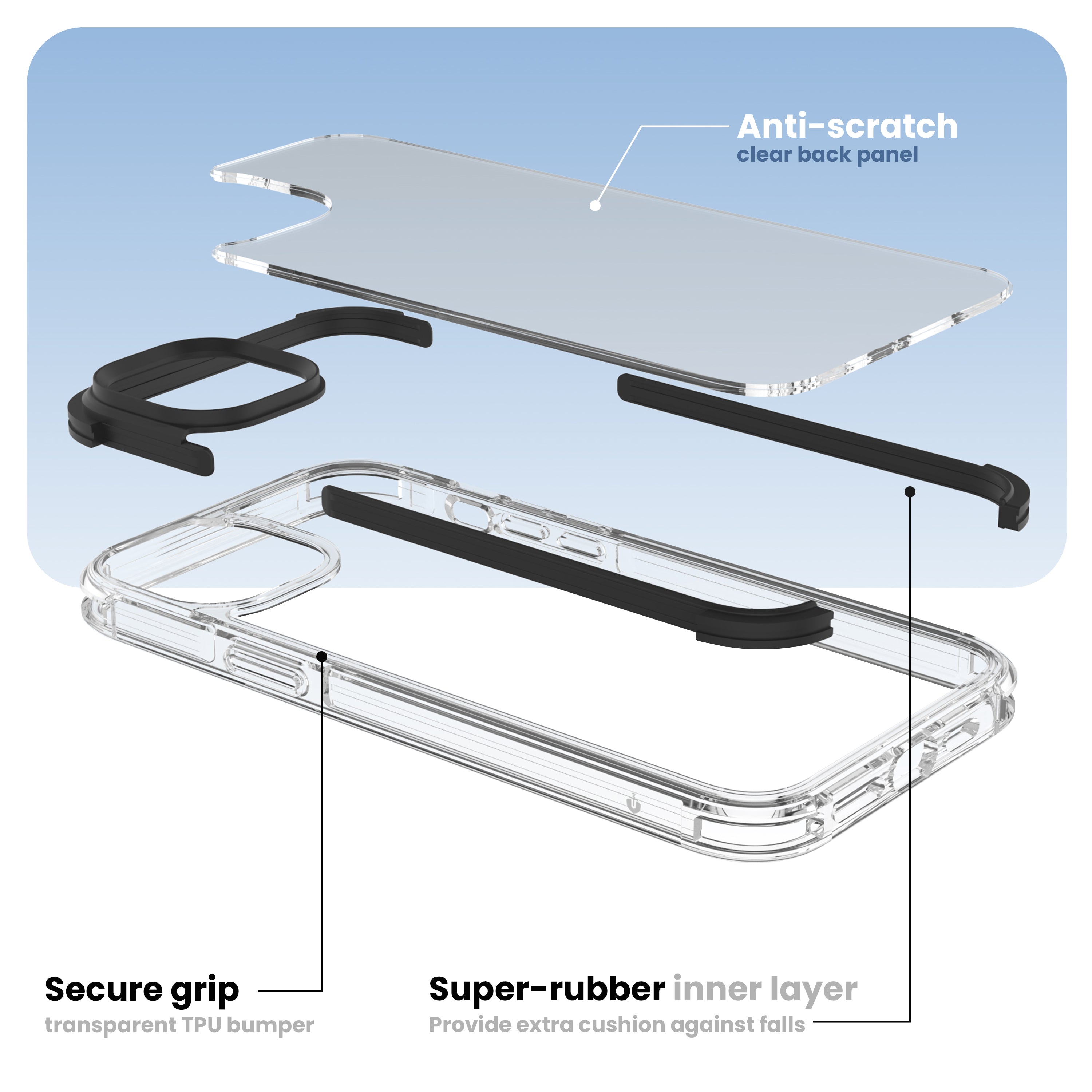 Black DEFENCE Phone Case Cover for iPhone 14