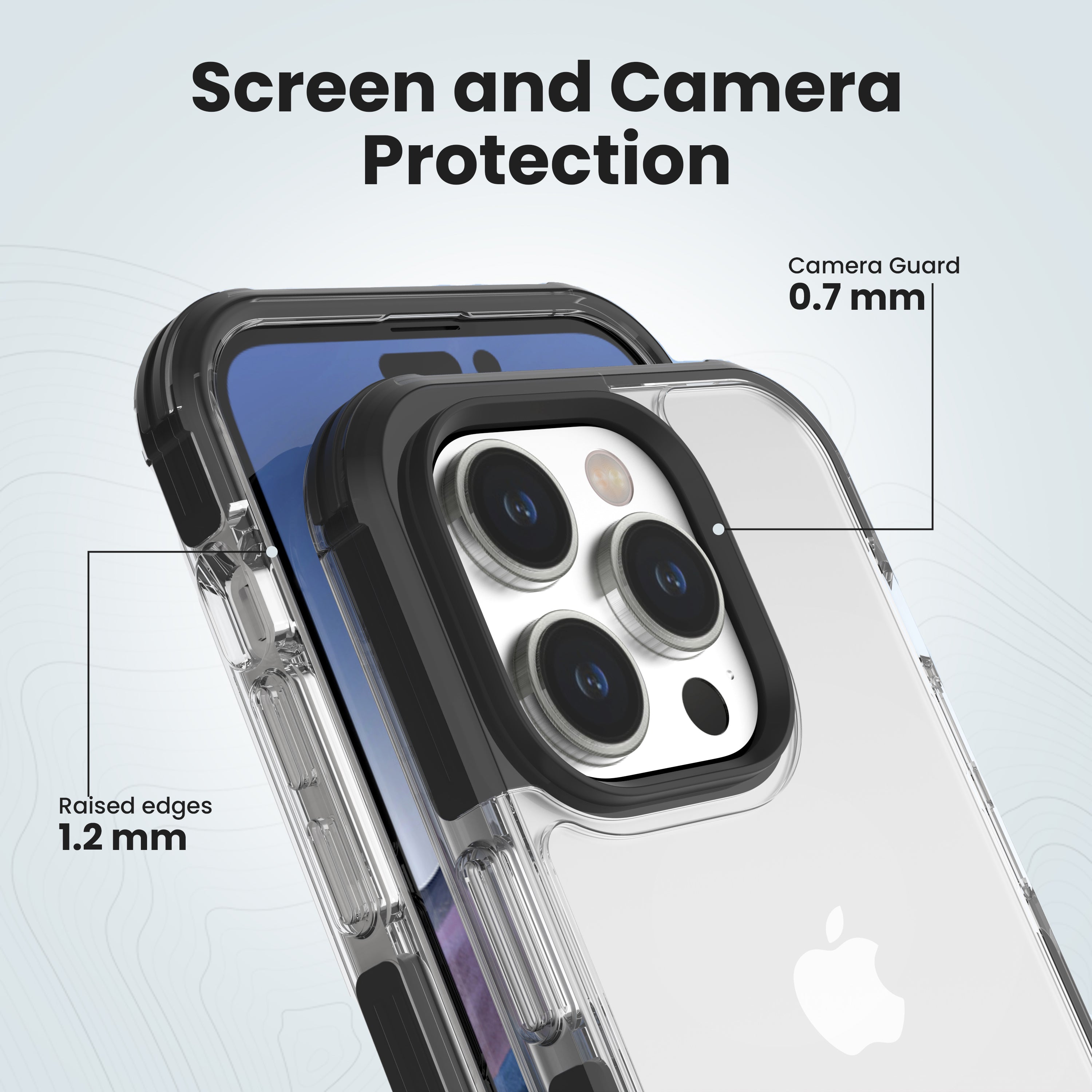 Black DEFENCE Phone Case Cover for iPhone 14 Pro